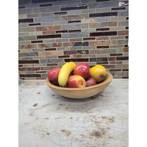 Vintage Wooden Bowl Oval Serving Dough Farmhouse Primitive Wood